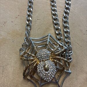 Spider necklace made from vintage pieces